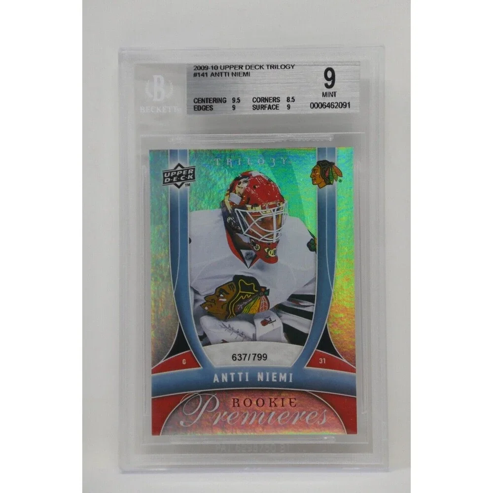 2009-10 Upper Deck Trilogy #141 Antti Niemi Rookie Blackhawks/799 🔥Beckett 9